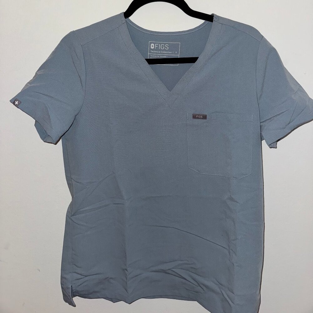 Figs Women's Catarina Scrub Top - Light Blue - Sz Small